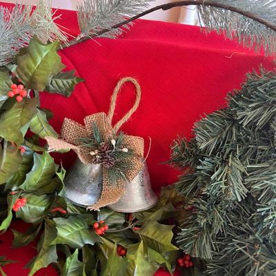 Baked flowers, wreath, and garland and other Christmas items