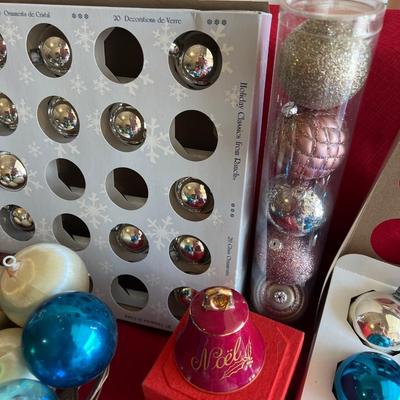 Large amount of Christmas tree bulbs, candles, flame, free, candles, and other Christmas items