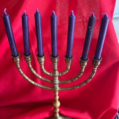 Items for Hanukkah difference, size, candles, solid, brass candle holder, and other decorative items
