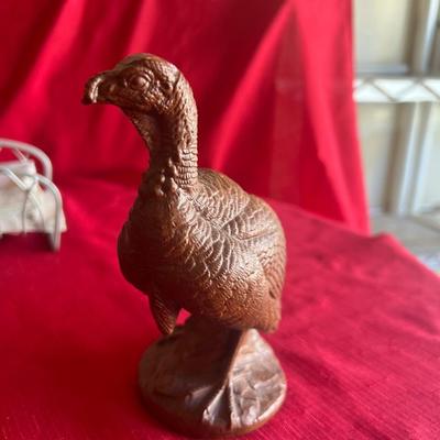 Detailed turkey and pheasant, decor, and napkin holder