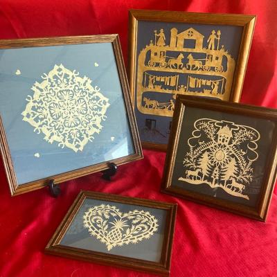 Variety of snowflake cut wall decor