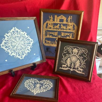 Variety of snowflake cut wall decor