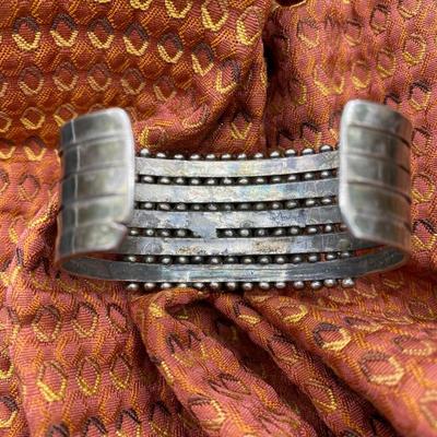 Hand cut 5 row Squared Turquoise Cuff