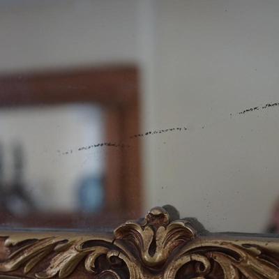 VINTAGE WALL MIRROR W/ GOLD PAINTED GESSO EXCEPTIONAL PATTERN