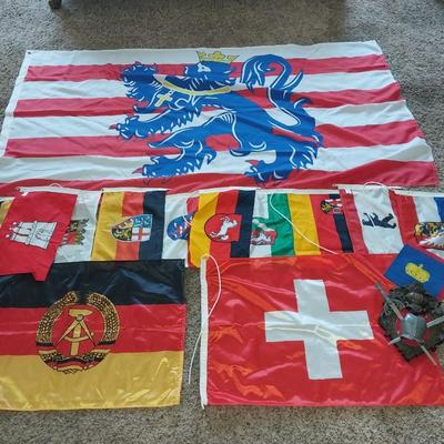 CRESENT SHIELD AND FLAGS