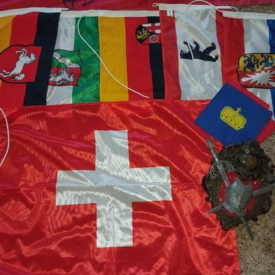 CRESENT SHIELD AND FLAGS
