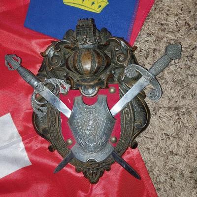 CRESENT SHIELD AND FLAGS