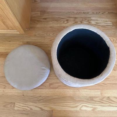 UPHOLSTERED STOOL/OTTOMAN WITH STORAGE