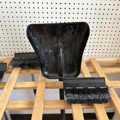 SMALL SNOW SHOVEL, FLOOR DUSTER, SNOW SHOVELS, 2 STEP STOOLS AND CLEANING BUCKETS
