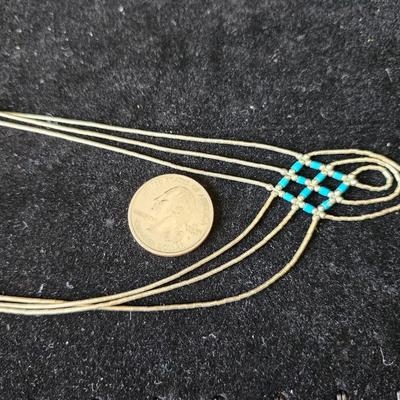 Vintage 3 strand liquid silver Necklace