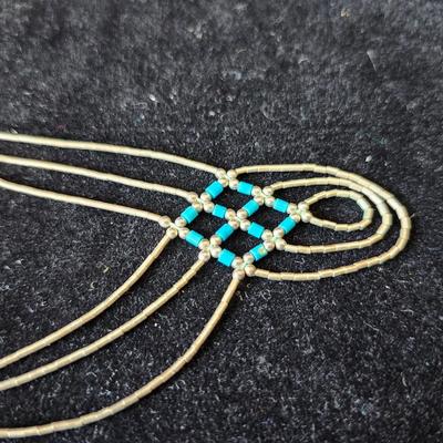 Vintage 3 strand liquid silver Necklace