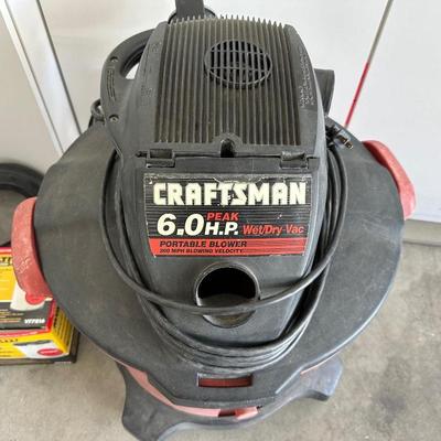 CRAFTSMAN SHOP VAC WITH ATTACHMENTS AND EXTRA FILTERS