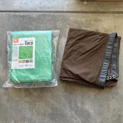 NEW 14' X 19' TARP AND A 2ND BROWN TARP