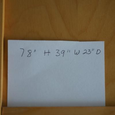 WOOD TWO DOOR ARMOIR CABINET OF LIGHT MAPLE COLOR