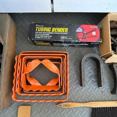 WOOD CHISELS, SOCKETS, TUBING BENDER AND MORE