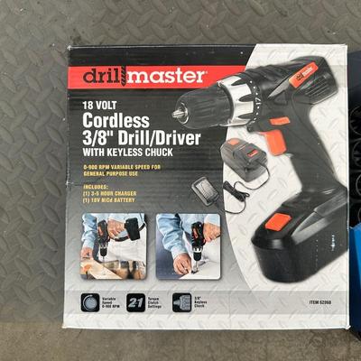 NEW CRESCENT SOCKET SET, DRILL MASTER CORDLESS 3/8" DRILL DRIVER AND MORE