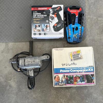 NEW CRESCENT SOCKET SET, DRILL MASTER CORDLESS 3/8" DRILL DRIVER AND MORE