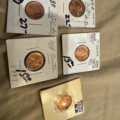 Off Center error Pennie’s (1) U S 1C Coin XVF