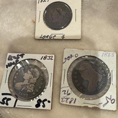 1832 Bust Half U S coin Rare VF