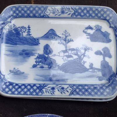 Collection of Three Blue and White Plates