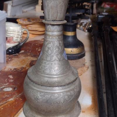 Vintage Cast Metal 'Jeannie' Flask (No Stopper)