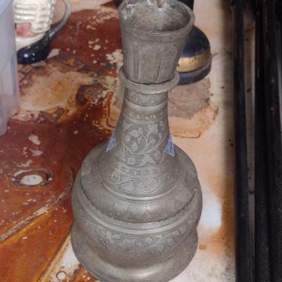 Vintage Cast Metal 'Jeannie' Flask (No Stopper)