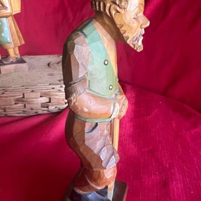 Handcarved, Swedish figurines and sign very unique
