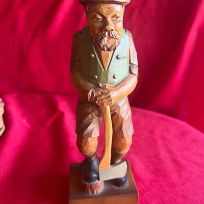 Handcarved, Swedish figurines and sign very unique