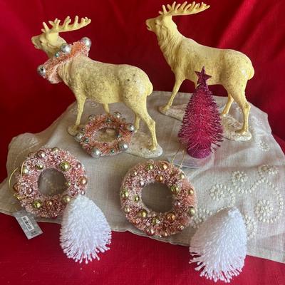 Christmas decor 2 inch Christmas trees, unique Christmas Reese and two solid books