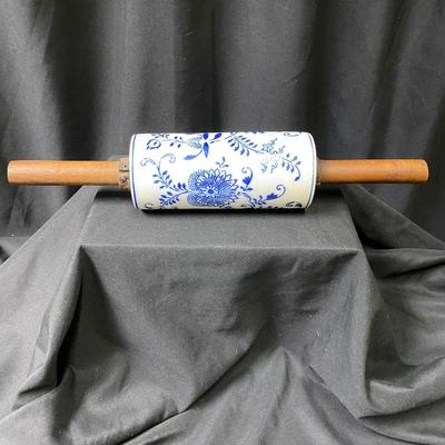 Meissen Blue Flowering Porcelain Rolling Pin