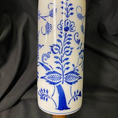 Meissen Blue Flowering Porcelain Rolling Pin