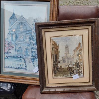 Pair of Framed Architectural Prints