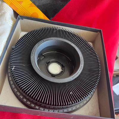 Kodak slide projector with extra slide holder