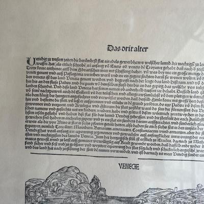 Large framed picture written in German or Swedish very unique