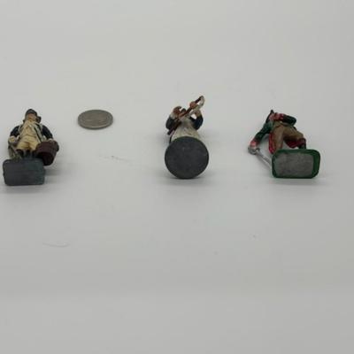 Lot of 3 Metal toy soldiers