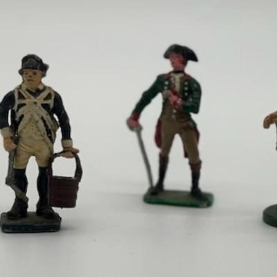 Lot of 3 Metal toy soldiers