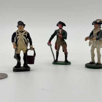 Lot of 3 Metal toy soldiers