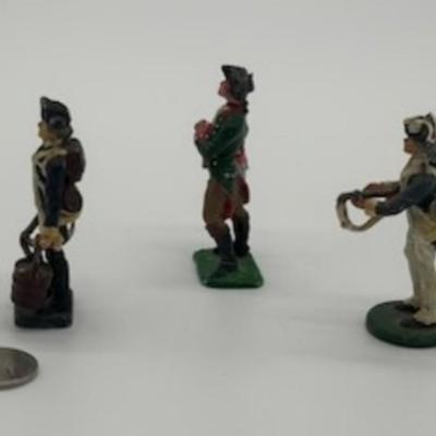 Lot of 3 Metal toy soldiers