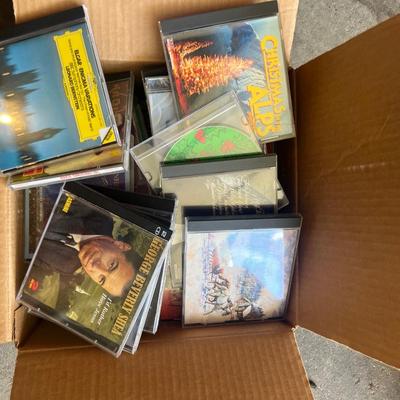 Large box of Christmas, CDs and Christian CDs