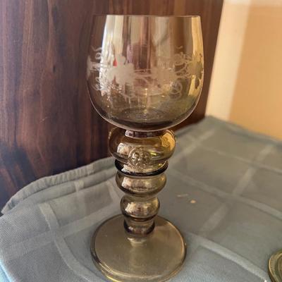Two sets of wine, champagne, glasses, very unique