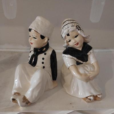 WOODEN SHOES AND CERAMIC FIGURINES