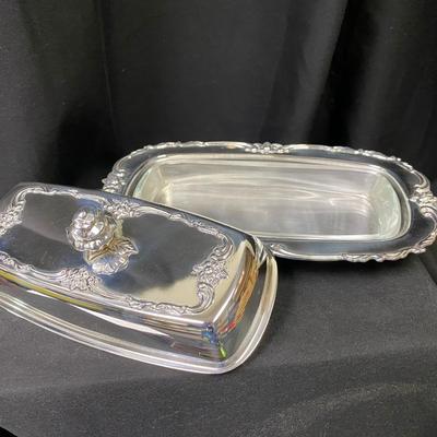 Silver over Nickel Butter Dish