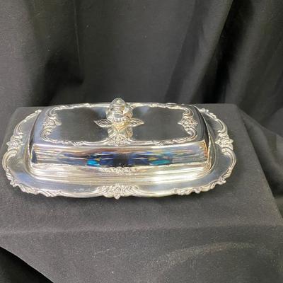 Silver over Nickel Butter Dish