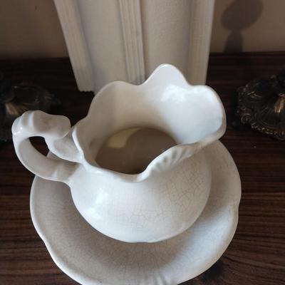 VASE-UNIQUE CANDLE HOLDERS -PITCHER AND WASH BOWL