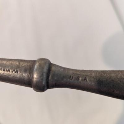 Vintage Utensils Pewter Slotted Spoon Whisk