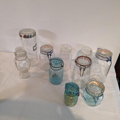 Assortment Of Glass Bottles & Jars