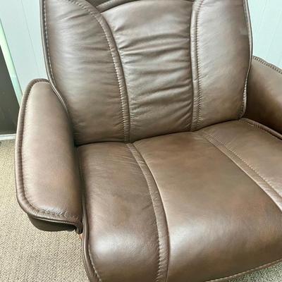 Ekornes Stressless Brown Leather Reclining Chair with Ottoman