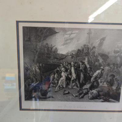 H Vernet Artist & Ernest Slingeneyer The Death of Nelson Steel Engraving (B)