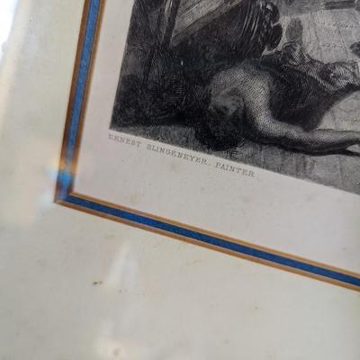 H Vernet Artist & Ernest Slingeneyer The Death of Nelson Steel Engraving (B)