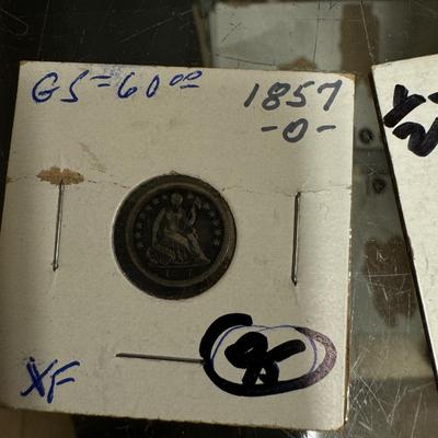 1857 O half dime sitting liberty U S coin silver